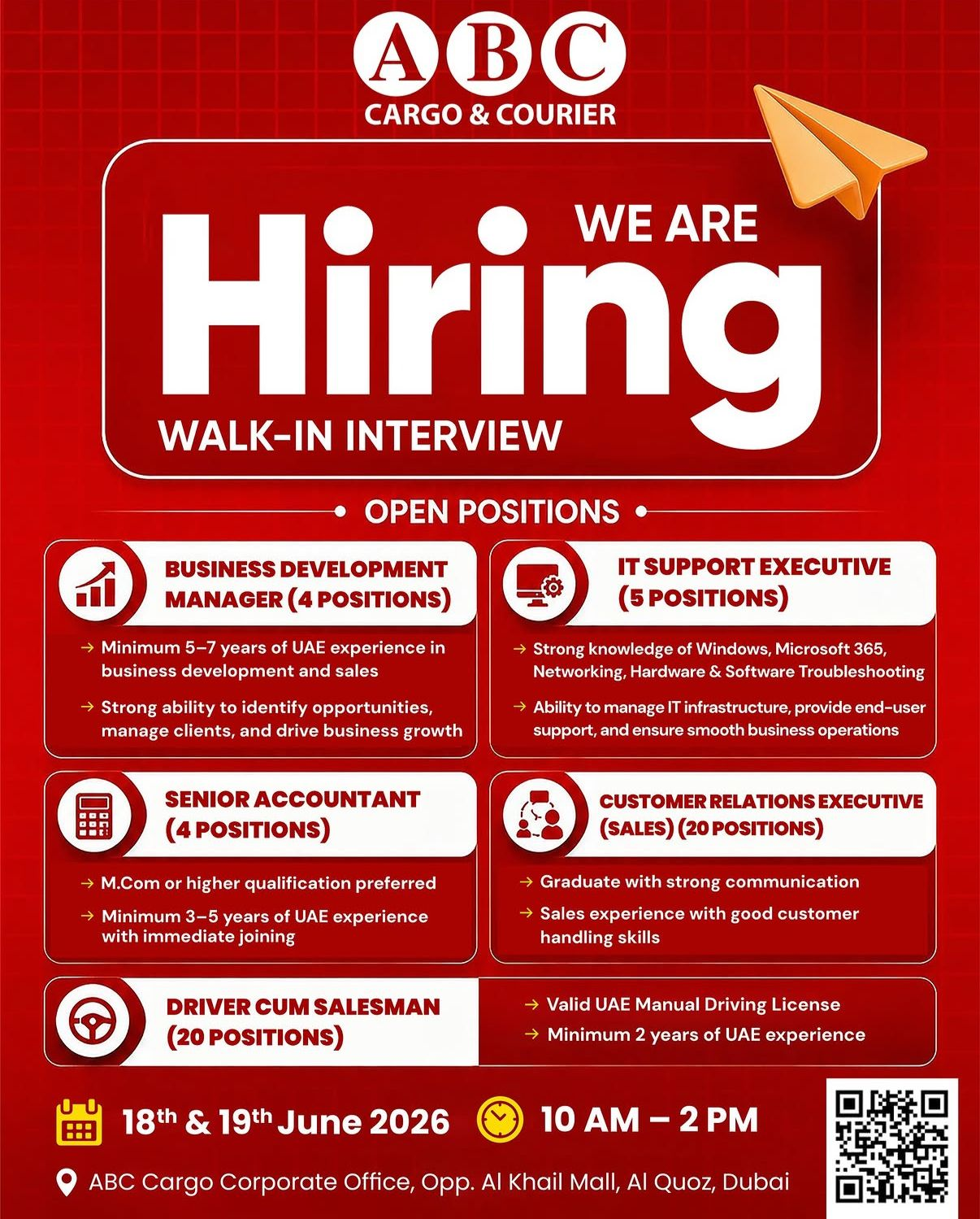 Exciting Career Opportunities at ABC Cargo & Courier – We Are Hiring in UAE!
